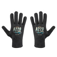 Thumbnail for Airbus A220-100 - Gloves - Full - Cartoon + Name - Black