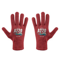 Thumbnail for Airbus A220-100 - Gloves - Full - Cartoon + Name - Red