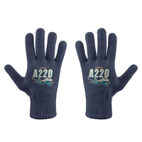 Thumbnail for Airbus A220-100 - Gloves - Full - Cartoon - Navy Blue