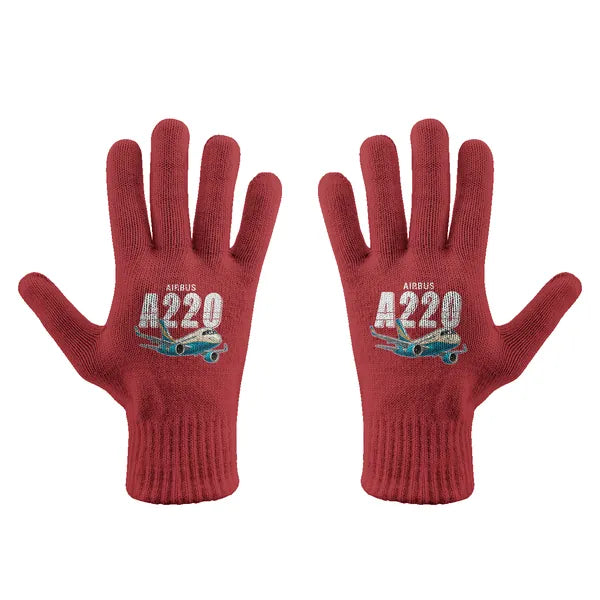 Airbus A220-100 - Gloves - Full - Cartoon - Red