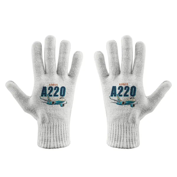 Airbus A220-100 - Gloves - Full - Cartoon - White