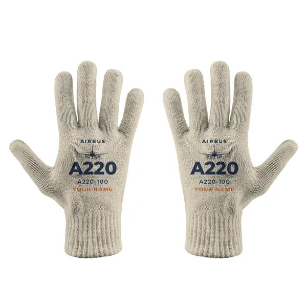 Airbus A220-100 - Gloves - Full - Heritage + Name - Beige