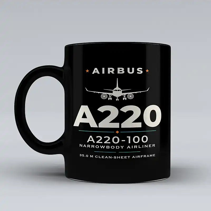 Airbus A220-100 - Heritage - Mug - Black