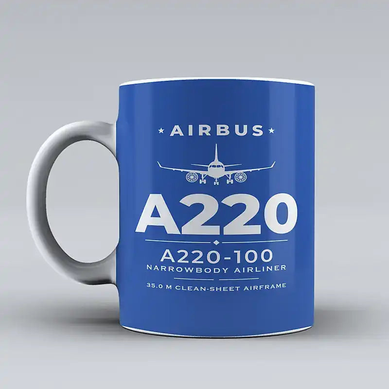 Airbus A220-100 - Heritage - Mug - Blue