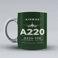 Thumbnail for Airbus A220-100 - Heritage - Mug - Dark Green