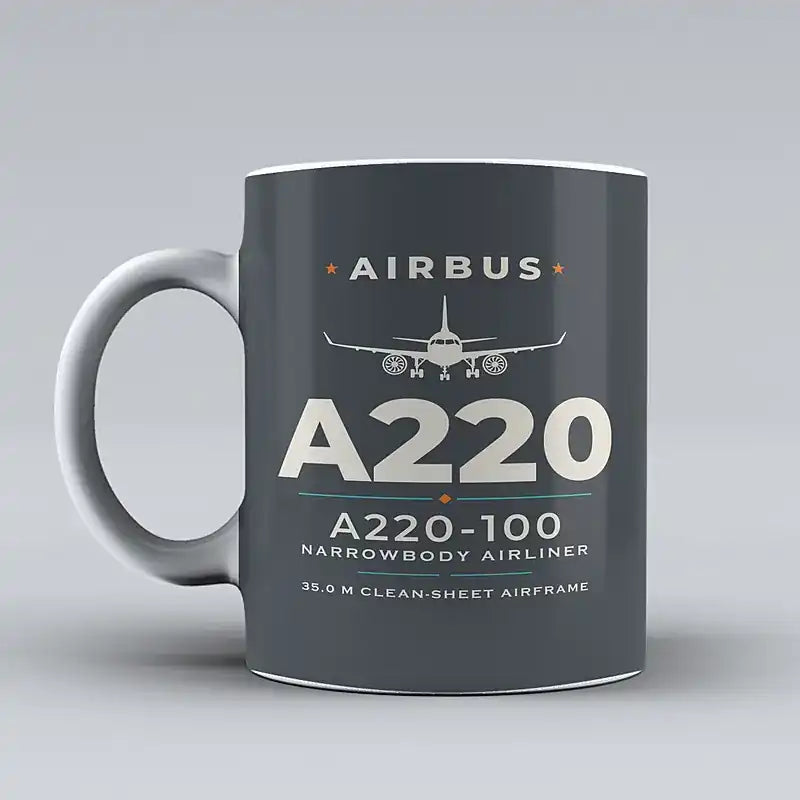 Airbus A220-100 - Heritage - Mug - Gray