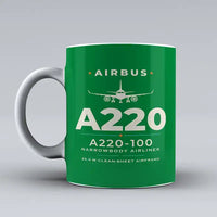 Thumbnail for Airbus A220-100 - Heritage - Mug - Green