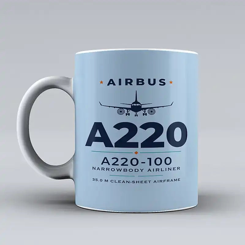 Airbus A220-100 - Heritage - Mug - Light Blue