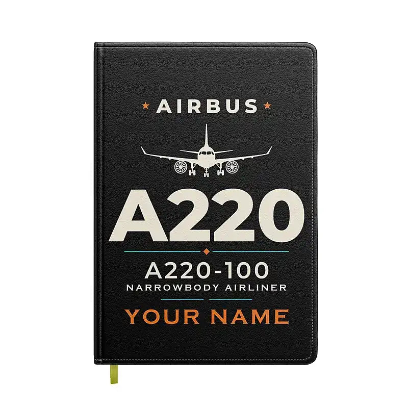 Airbus A220-100 - Heritage + Name - Notebook - Black