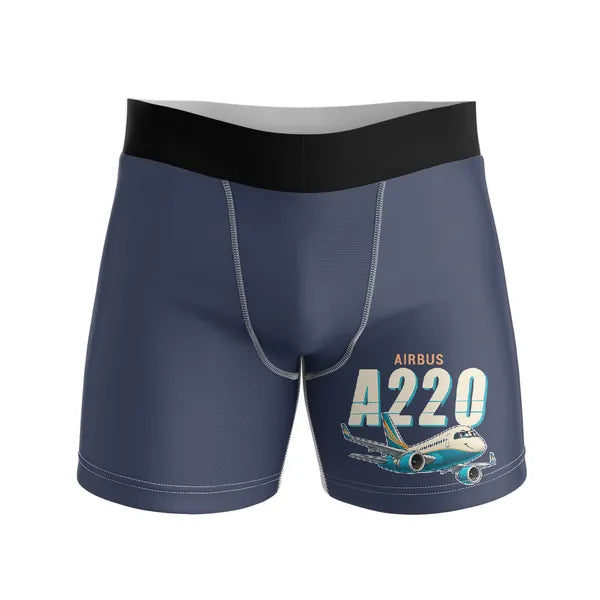 Airbus A220-100 - Men Boxers - Cartoon - Navy Blue