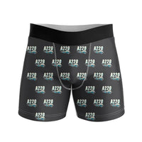 Thumbnail for Airbus A220-100 - Men Boxers - Cartoon Pattern - Black