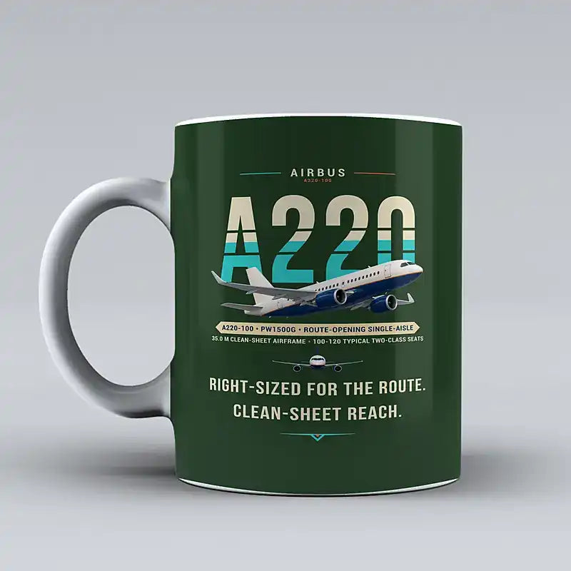 Airbus A220-100 - Original - Mug - Dark Green