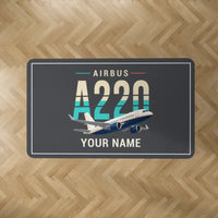 Thumbnail for Airbus A220-100 - Original + Name - Rectangle Carpet - Dark Gray
