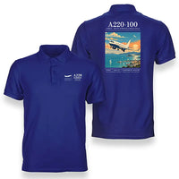Thumbnail for Airbus A220-100 - Poster - Double-Side Polo - Blue