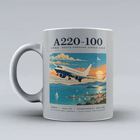 Thumbnail for Airbus A220-100 - Poster - Mug - Light Gray