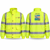 Thumbnail for Airbus A220-100 Reflective Winter Jackets - Poster - Fluorescent Yellow