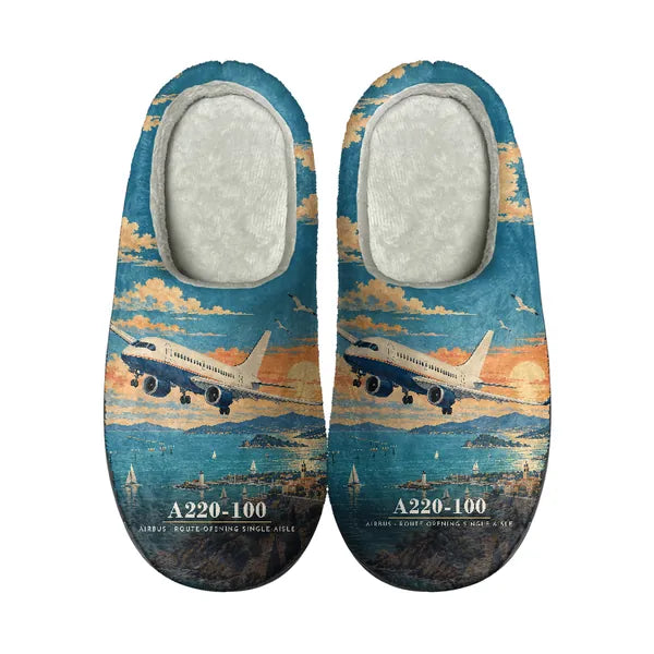 Airbus A220-100 - Slippers - Cotton - 3D - Full Print