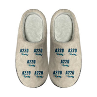 Thumbnail for Airbus A220-100 - Slippers - Cotton - Cartoon Pattern - Beige