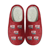 Thumbnail for Airbus A220-100 - Slippers - Cotton - Cartoon Pattern - Red