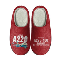 Thumbnail for Airbus A220-100 - Slippers - Cotton - Cartoon - Red