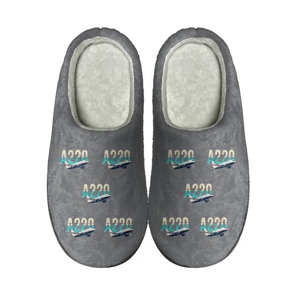 Airbus A220-100 - Slippers - Cotton - Original Pattern - Gray