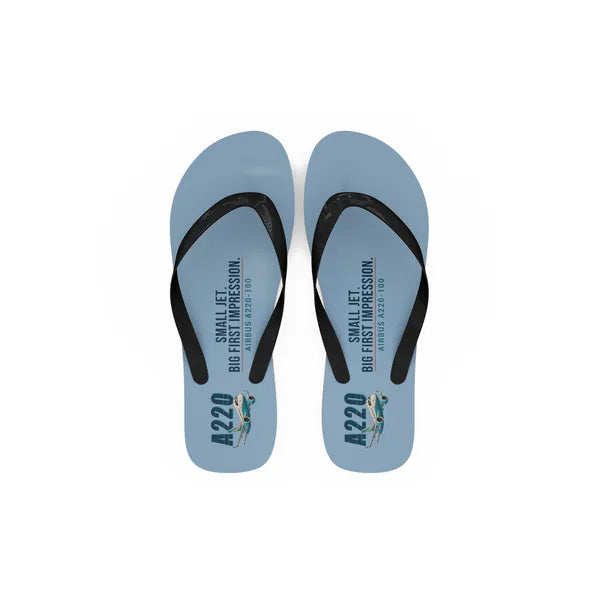 Airbus A220-100 - Slippers - Flip Flops - Cartoon - Light Blue