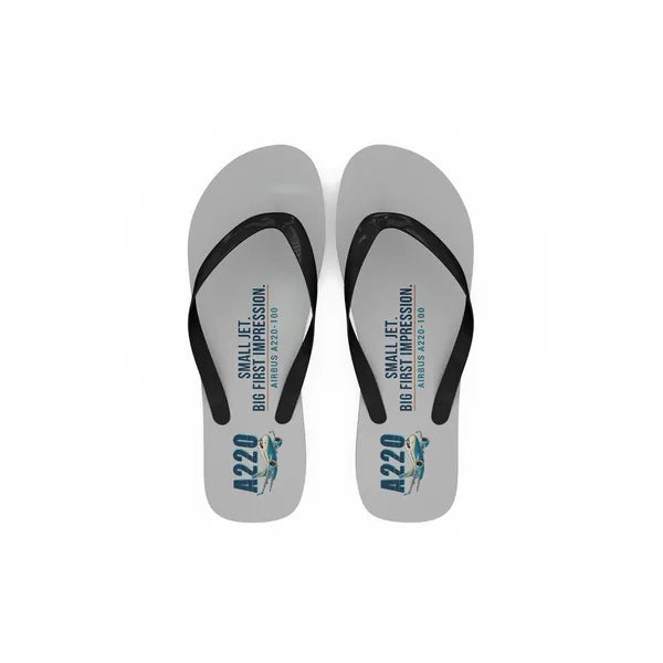 Airbus A220-100 - Slippers - Flip Flops - Cartoon - Light Gray