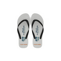 Thumbnail for Airbus A220-100 - Slippers - Flip Flops - Cartoon + Name - White