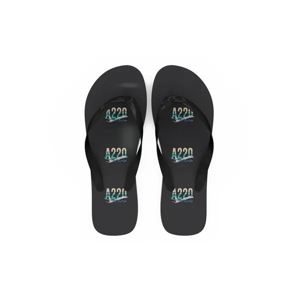 Airbus A220-100 - Slippers - Flip Flops - Original Pattern - Black