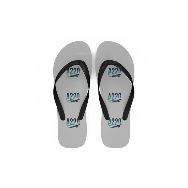 Airbus A220-100 - Slippers - Flip Flops - Original Pattern - Light Gray
