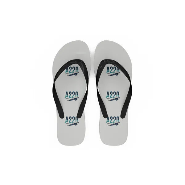 Airbus A220-100 - Slippers - Flip Flops - Original Pattern - White