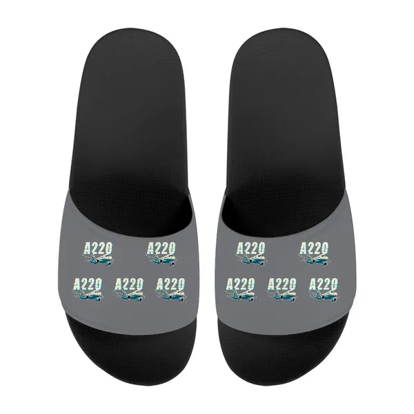 Airbus A220-100 - Slippers - Sport - Cartoon Pattern - Gray