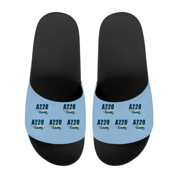 Airbus A220-100 - Slippers - Sport - Cartoon Pattern - Light Blue
