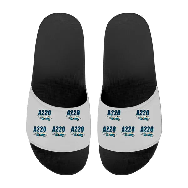 Airbus A220-100 - Slippers - Sport - Cartoon Pattern - Light Gray