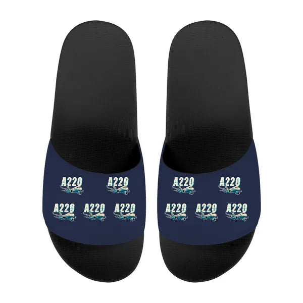 Airbus A220-100 - Slippers - Sport - Cartoon Pattern - Navy Blue