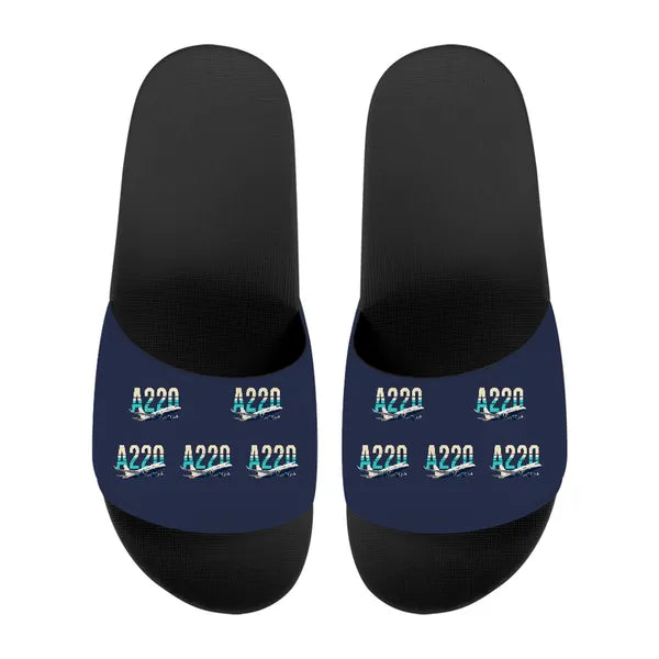Airbus A220-100 - Slippers - Sport - Original Pattern - Navy Blue