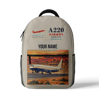 Thumbnail for Airbus A220-300 - 3D Backpack - Beige + Name