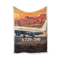 Thumbnail for Airbus A220-300 - 3D + Name - Blanket - Full Print
