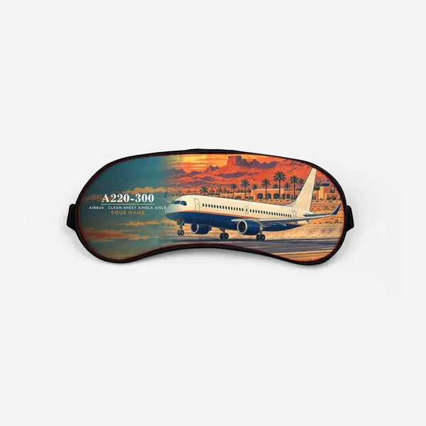 Airbus A220-300 - 3D + Name - Sleep Mask - Full Print