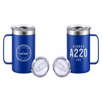 Thumbnail for Airbus A220-300 - Beverage Mug - Tag + Name - Blue