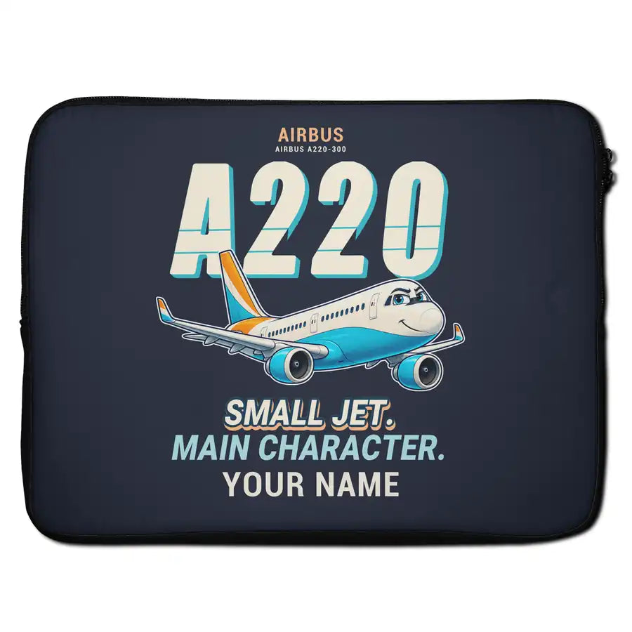 Airbus A220-300 - Cartoon + Name - Laptop Sleeve