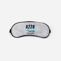 Thumbnail for Airbus A220-300 - Cartoon + Name - Sleep Mask - Light Gray