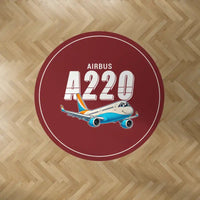 Thumbnail for Airbus A220-300 - Cartoon - Round Carpet - Dark Red