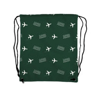 Thumbnail for Airbus A220-300 - Drawstring Bag - 3D Pattern - Dark Green