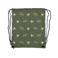 Thumbnail for Airbus A220-300 - Drawstring Bag - 3D Pattern - Green Army