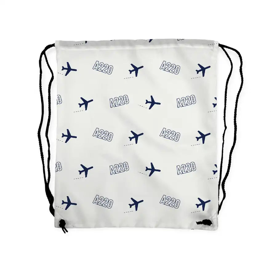 Airbus A220-300 - Drawstring Bag - 3D Pattern - White