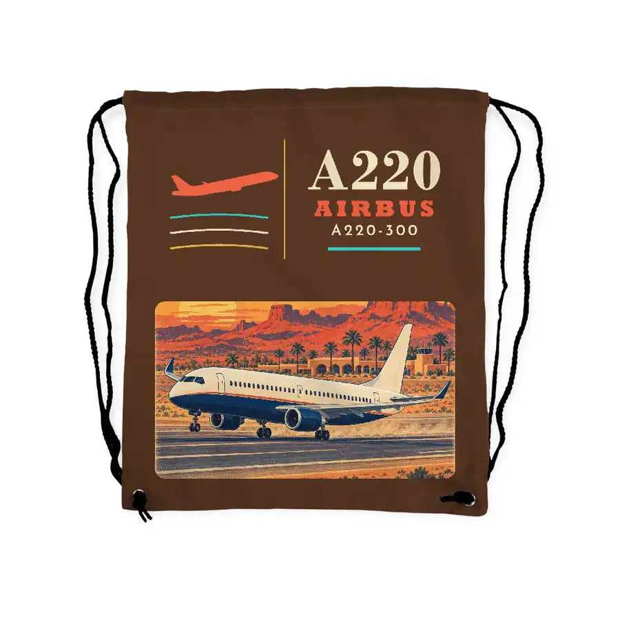 Airbus A220-300 - Drawstring Bag - Classic - Brown