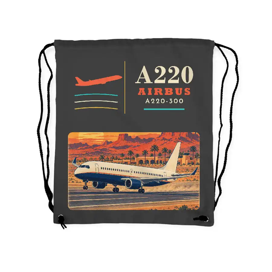 Airbus A220-300 - Drawstring Bag - Classic - Gray
