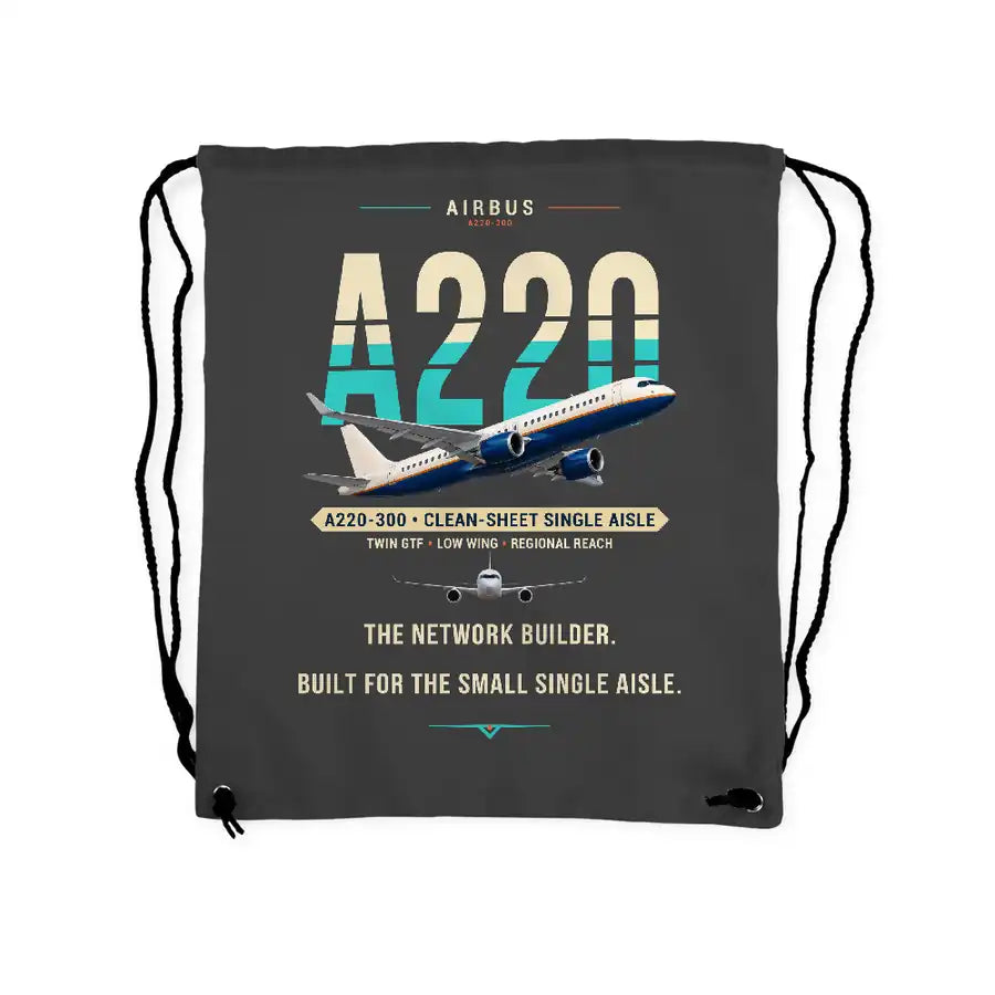 Airbus A220-300 - Drawstring Bag - Original - Gray