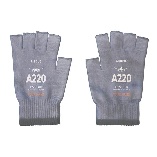 Airbus A220-300 - Gloves - Cut - Heritage + Name - Gray